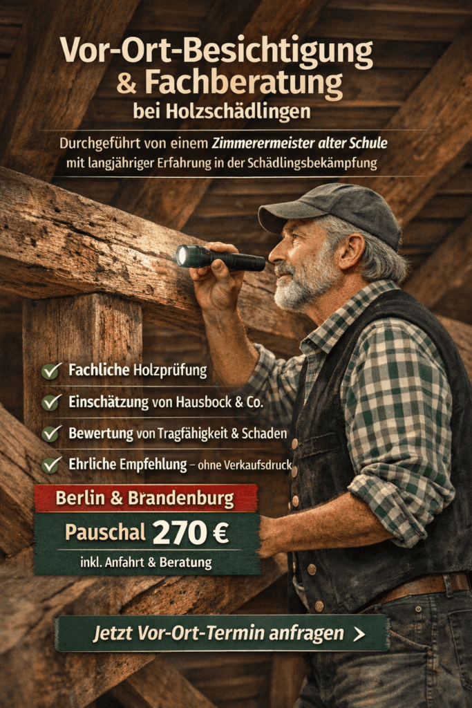 Angebot Vor Ort Besichtigung Holzschädlinge Berlin-Brandenburg Angebot Vor Ort Besichtigung Holzschädlinge Berlin-Brandenburg